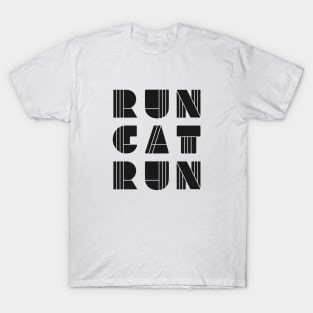 RunCatRun in black constructivist font T-Shirt